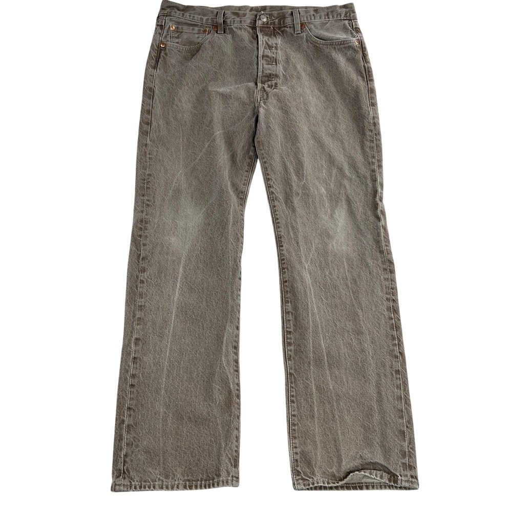 Levi's Premium 501 Fresh Mushroom Tab Jeans 36x32 Brown Natural Dye 100% Cotton